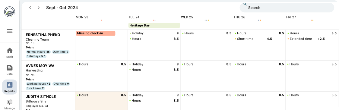 Employee Overview Hero Image Screenshot Calender